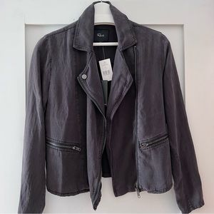 Rails Tencel-Blend Moto Jacket in Coal